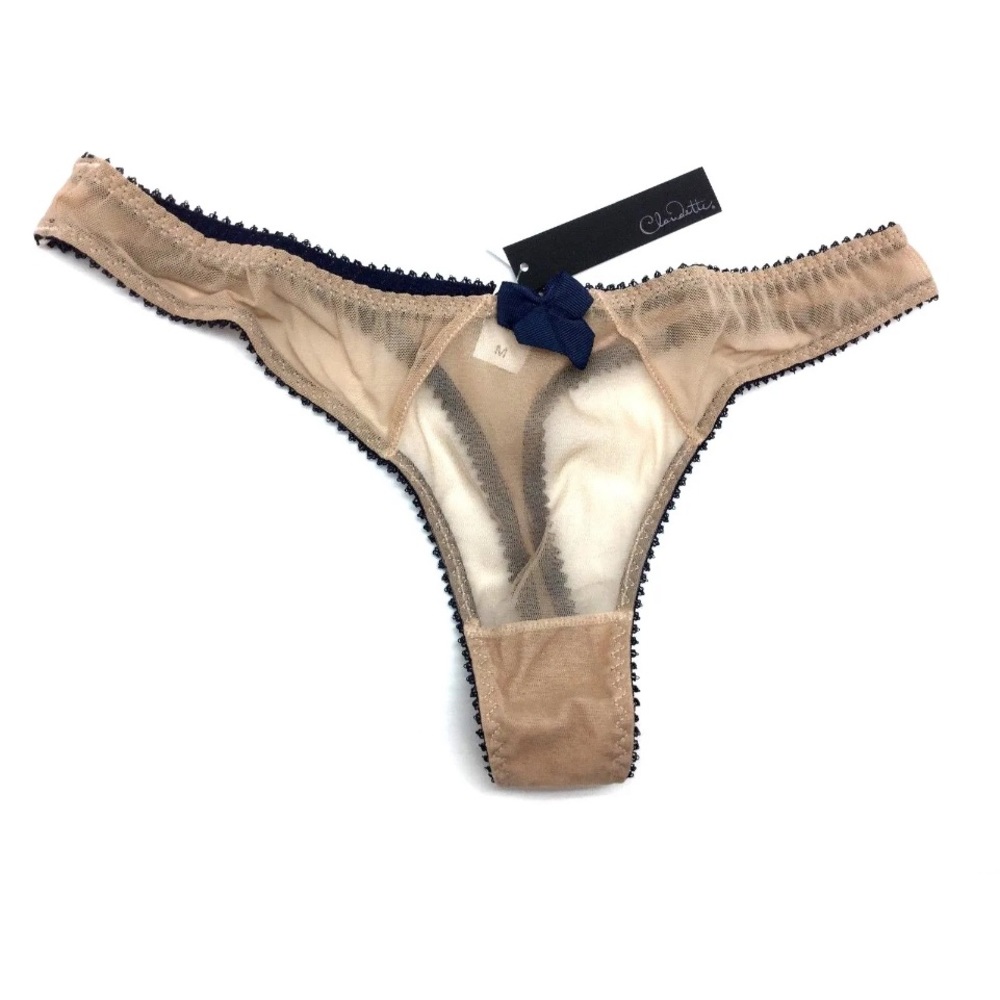 Claudette Dessous Mesh Thong Panty Navy Sandstone